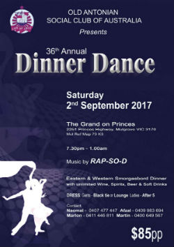 Old Antonian Social Club of Australia Presents 36th Annual Dinner Dance
