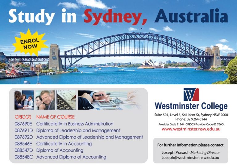 Westminster College – Study in Sydney, Australia