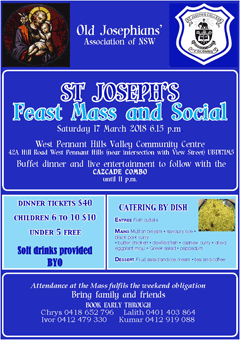 ST Joseph's Feast Mass and Social