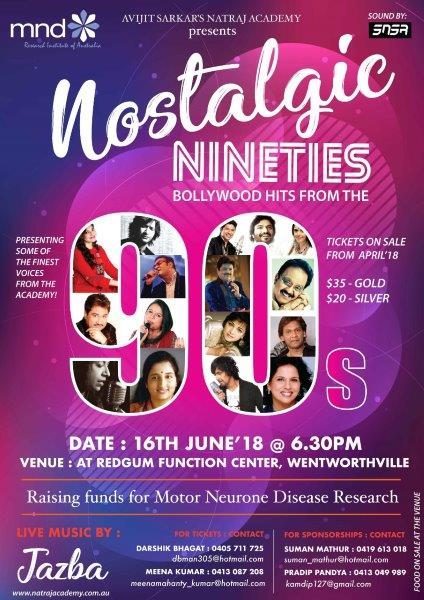 Nostalgic Nineties : Bollywood Hits from the 90s (Sydney event -16th June 2018)