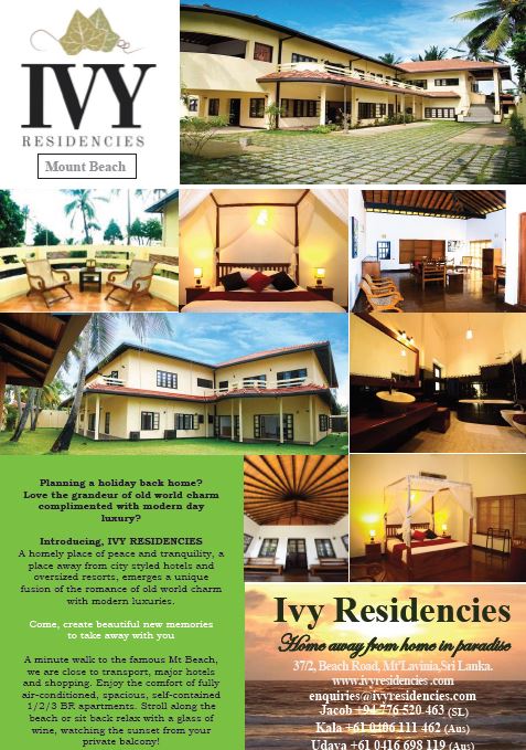 IVY Residencies – Mt’Lavinia, Sri Lanka – Home away from home in paradise