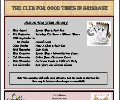 Silver Fawn Club Inc – Social and Sports Club – Brisbane -July-August 2018 Newsletter
