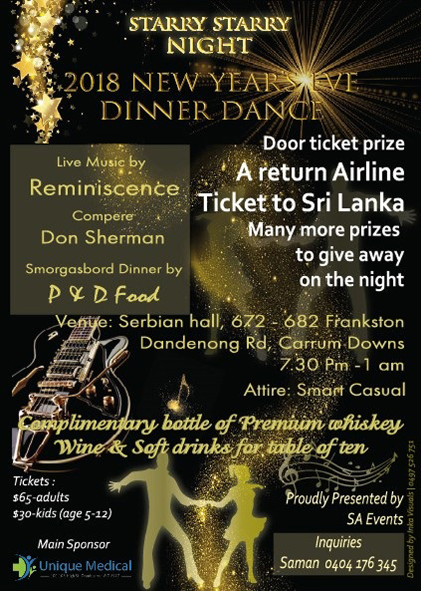 2018 New years Eve Dinner Dance