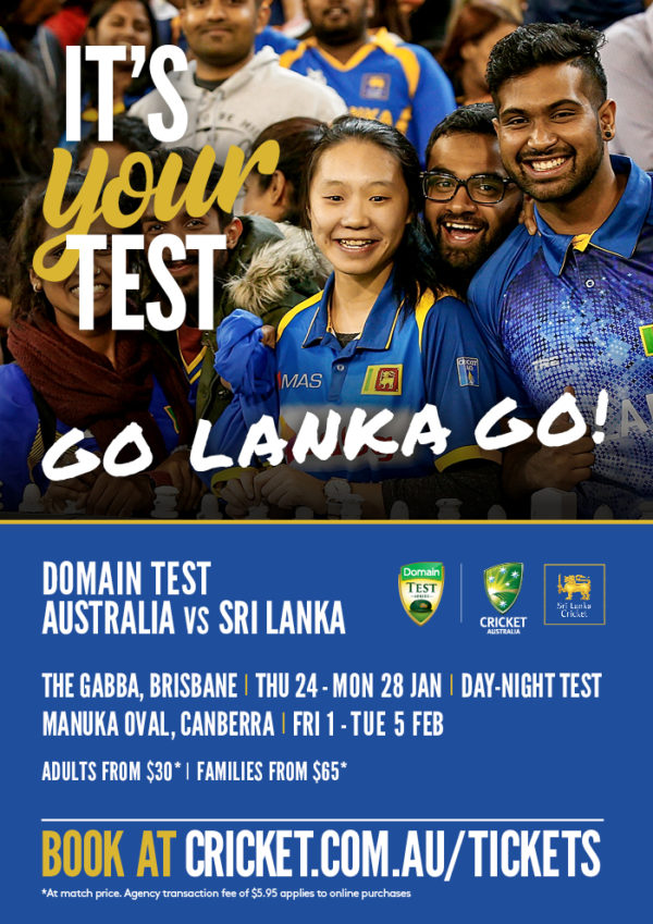 Go Lanka Go! See Sri Lanka take on Australia in the Domain Day-Night Test at the Gabba