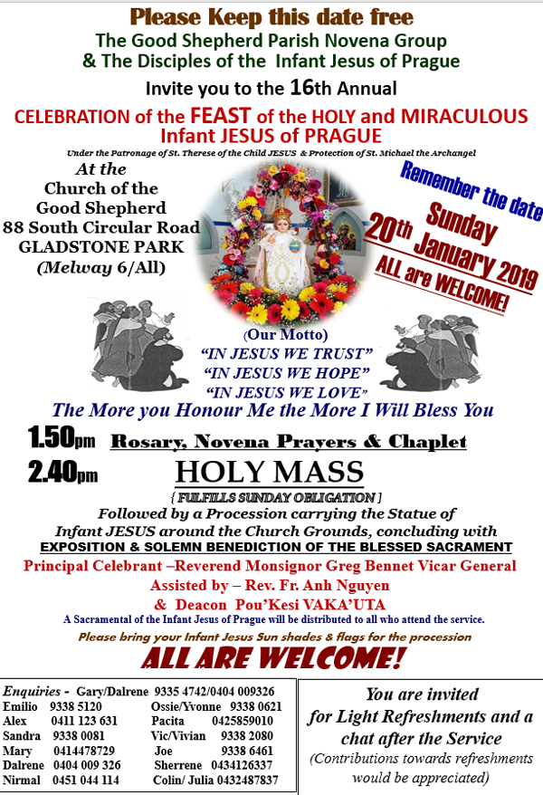 16th annual celebration of the feast of the Infant JESUS of Prague