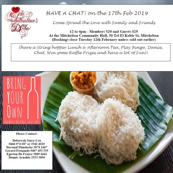 The Silver Fawn Club Presents - Valentine's Day "Have A Chat' - 17th February 2019 - Mitchelton Community hall, Mitchelton