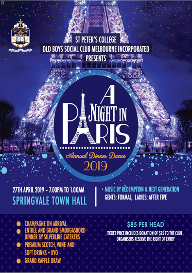 The Peterite annual Dinner Dance "A Night in Paris"