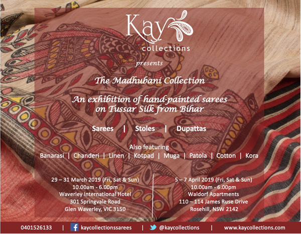 Madhubani hand painted saree exhibition | Melbourne