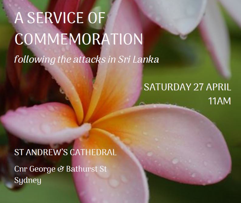 A service of commemoration following the attacks in Sri Lanka