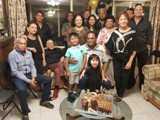 Cedric Jansz celebrates his 70th birthday with family and friends at home in Narre Warren