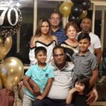 Cedric Jansz celebrates his 70th birthday with family and friends at home in Narre Warren