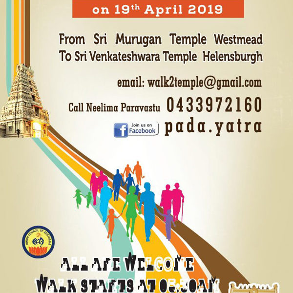 Paada Yatra Walk to temples 19th April