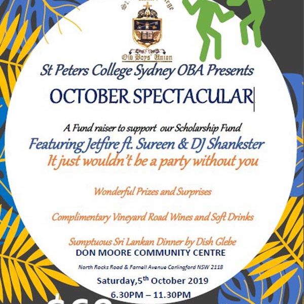 Peterite Annual Fund Raiser Dinner-Dance at the Don Moore Community Centre, North Rocks (Saturday October 5, 2019)