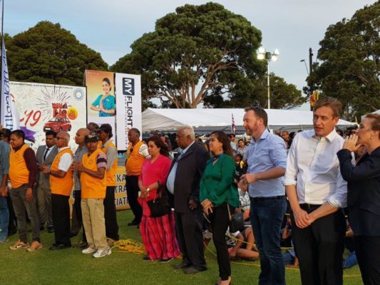 Victorian Premier Daniel Andrews makes a surprise appearance at the Sinhalese New Year Celebrations at the Dandenong Showground