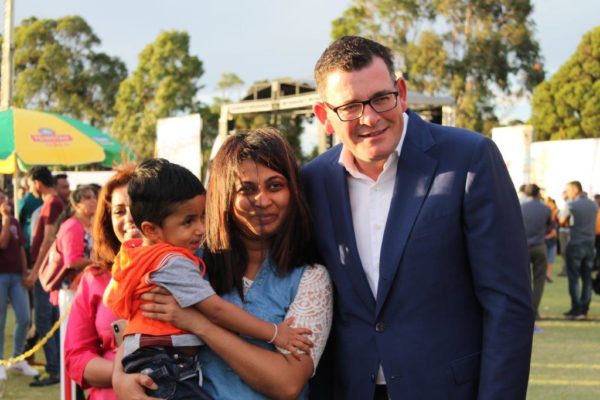 Victorian Premier Daniel Andrews makes a surprise appearance at the Sinhalese New Year Celebrations at the Dandenong Showground