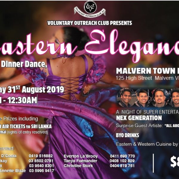 The Voluntary Outreach Club presents - Eastern Elegance - Charity dinner dance (Melbourne event)