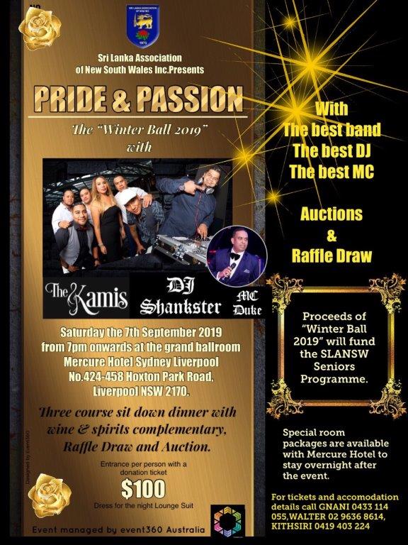 Sri Lanka Association of New South Wales presents Pride and Passion