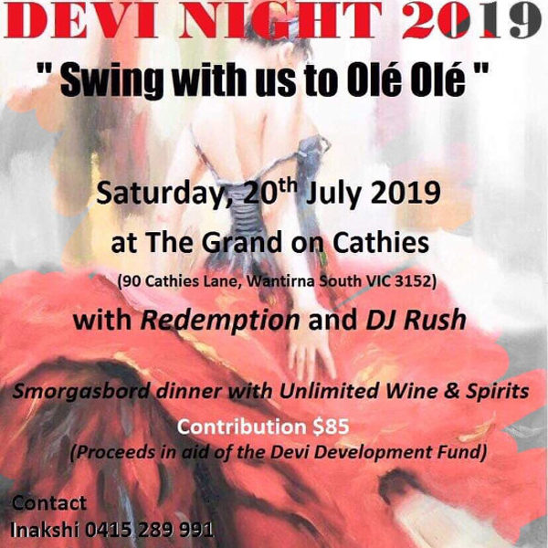 Devi Balika Past Pupils Association Australia Inc Presents Devi Night 2019