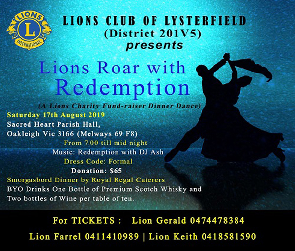 Lions Club of LysterField(District 201V5)Presents Lions Roar With Redemption