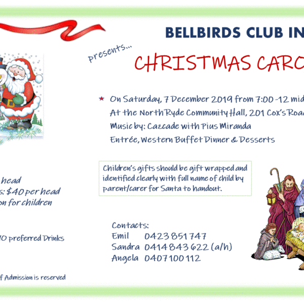 BELLBIRDS CLUB INC Presents CHRISTMAS CAROLS' 19