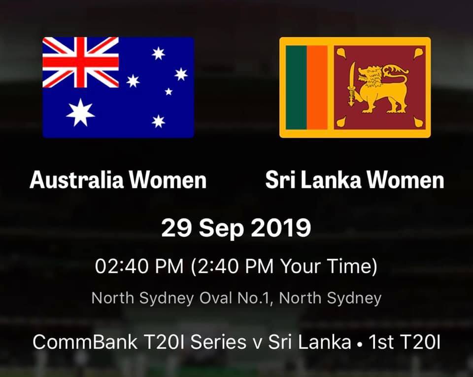 SriLanka vs Australia womens cricket