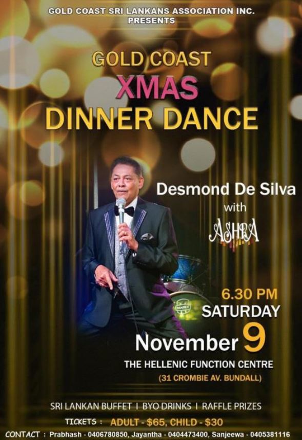 Gold Coast Sri Lankans Associations Inc, Presents Cold Coast xmas Dinner Dance