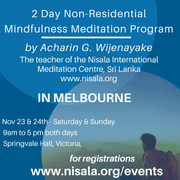 2 day Non-Residential Meditation Program in Melbourne