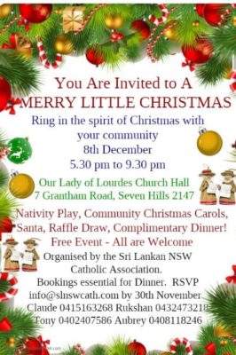 Sri Lankan NSW Catholic Association – Merry Little Christmas