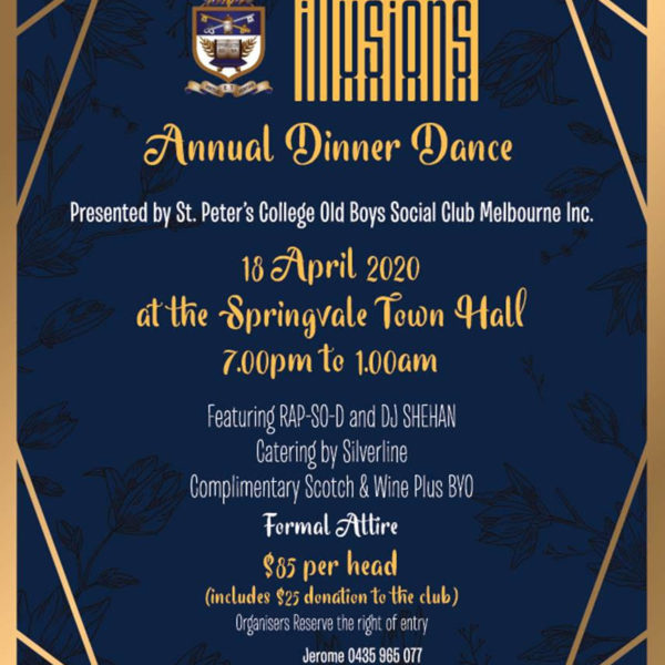 Illusions – Presented by St. Peter’s College Old Boys Social Club Melbourne Inc  - Annual Dinner Dance