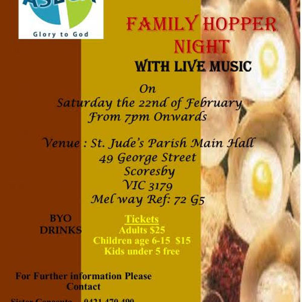 Australia Sril Lanka Catholic Association Inc.  Family Hopper Night With Live Music