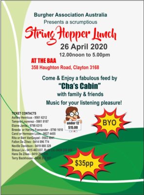 StringHopperLunch 26 April 2020