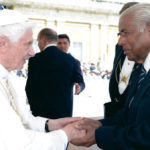 Dr Pararajasegaram meeting the Pope at the Vatican in May 2012