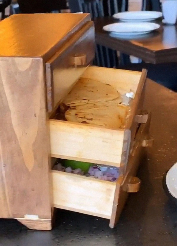 Didn't Expect My Appetizer To Be Served Inside A Dresser But Ok