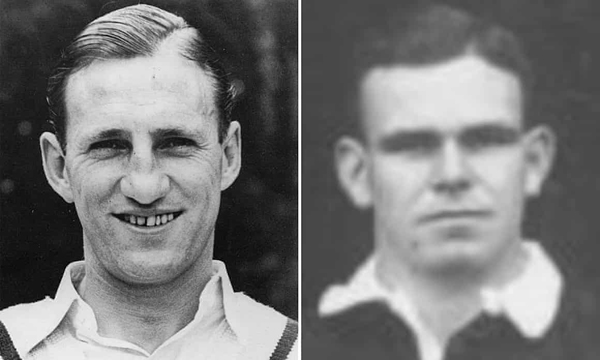 England’s Len Hutton (left) and New Zealand batsman Bill Carson
