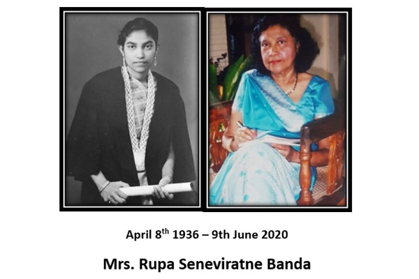 Obituary Notice – Mrs Rupa Seneviratne Banda (Founding Member of Peradeniya University Alumni NSW)
