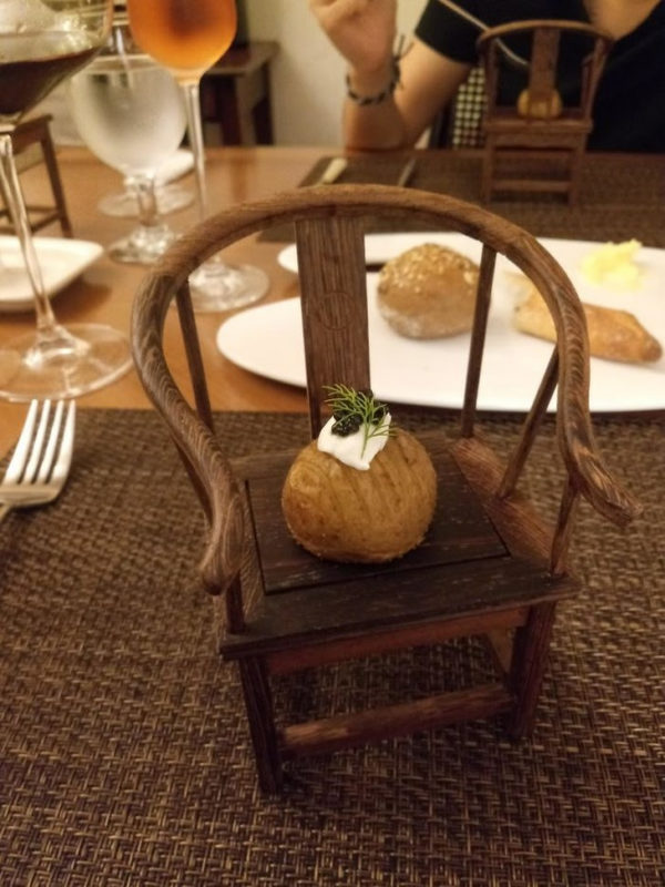 My Friend Was Served A Single Potato On A Tiny Chair