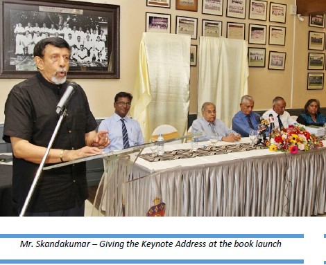 Mr. Skandakumar – Giving the Keynote Address at the book launch