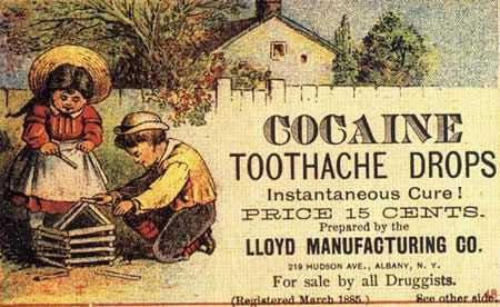 Cocaine drops for toothache
