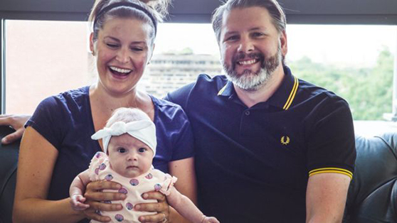 Carly and her husband with their daughter, Ailish