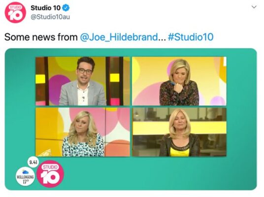 Joe Hildebrand is leaving Studio 10 1