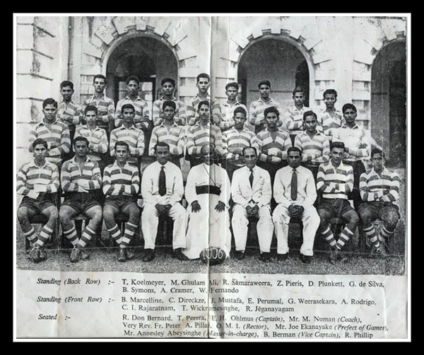 St Joseph’s College Colombo Sri Lanka 1956 rugger team