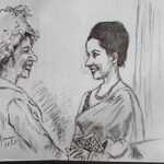 pencil lined sketch of Irangani