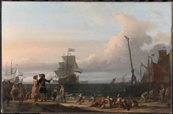 Painting of Dutch Trading Fleet by Ludolf Bakhuizen
