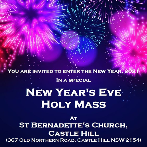 SLNSWCA - Invitation: NEW YEARS EVE HOLY MASS - Your attendance must be registered