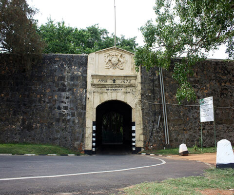 Fort Frederick in Trincomalee - emblazoned with colonial insignia