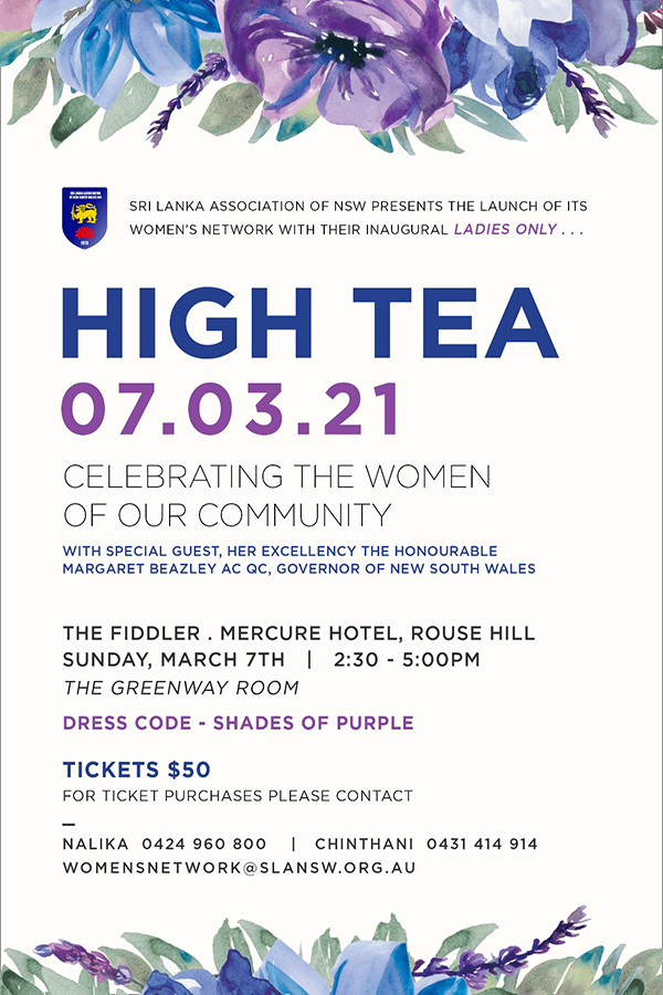 Sri Lanka Association of NSW (SLAWN) High Tea (Sydney event)
