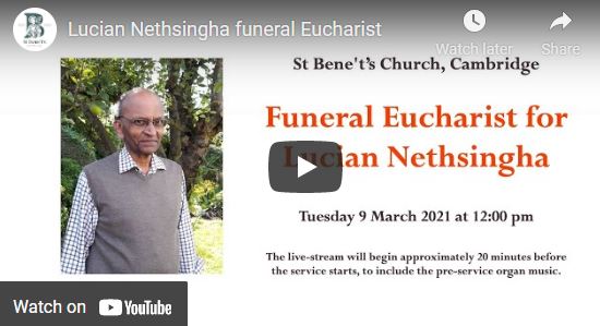 R.I.P. Lucian A. Nethsingha (1936-2021) – Lucian Nethsingha funeral Eucharist