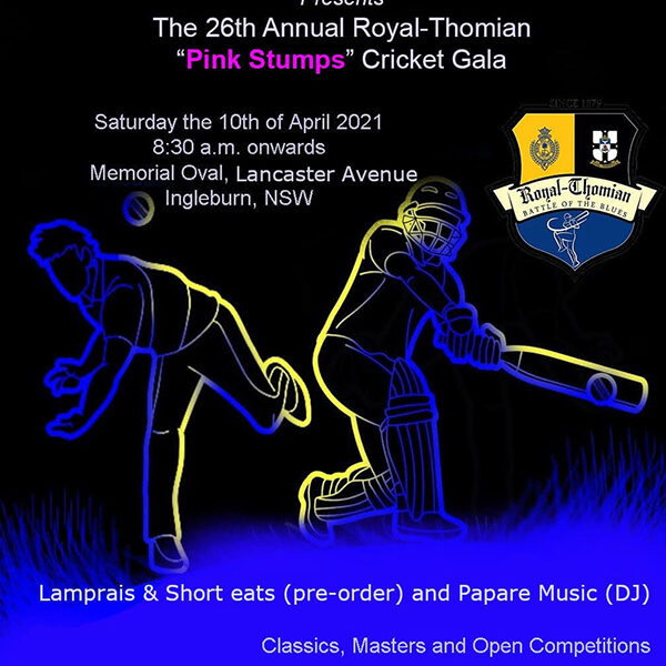 STC OBA NSW / ACT & RC OBA NSW / ACT presents The 26th Annual Royal-Thomian "Pink Stumps" Cricket Gala