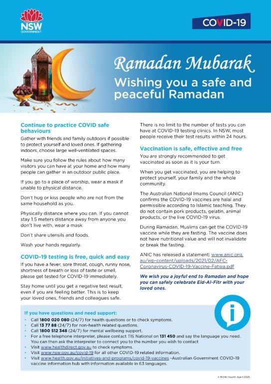 ENGLISH Wishing you a safe and peaceful Ramadan Factsheet