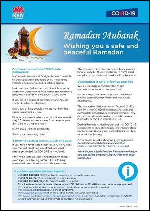 Wishing you a safe and peaceful Ramadan